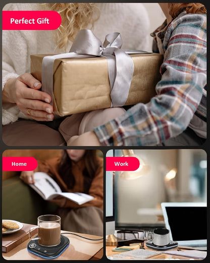Desktop Coffee Cup Warmer 40W Temperature Display 3 Settings 1- Timer Auto Shut-Off Smart for Entryways, Bedrooms and Living Spaces