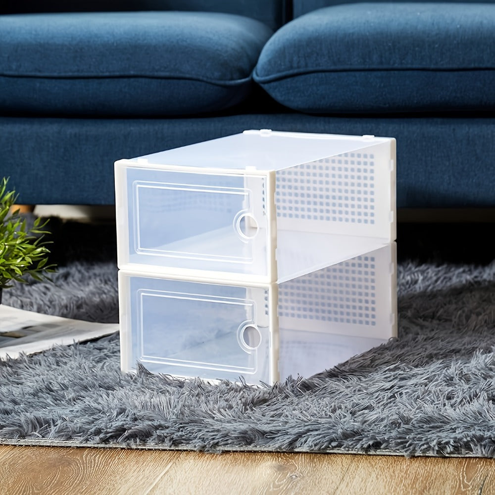 Clear Stackable Shoe Storage Organizer Boxes 12/15 Pack, Space-Saving Shoe Boxes for Closet & Entryway