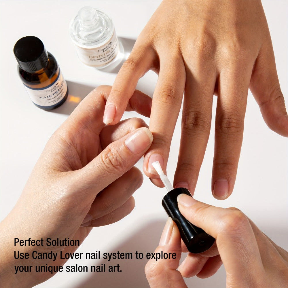 Gel Nail Dehydrator & Primer Kit 4-Piece – Nail Prep Dehydrator, Bonding Primer, Gel Base Coat & Top Coat for Long-Lasting Chip-Free Gel