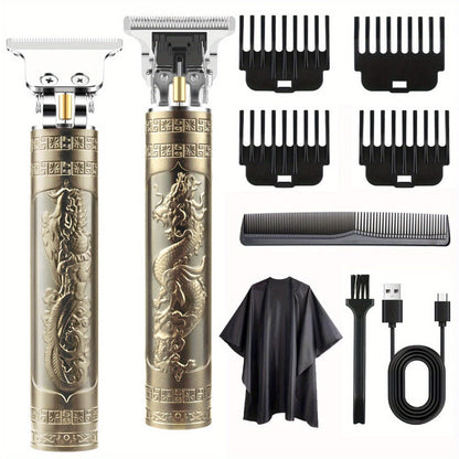 Electric Hair Clipper & Beard Trimmer Set for Men – USB Rechargeable Cordless Haircut Kit with 4 Guide Combs | Professional Home Barber