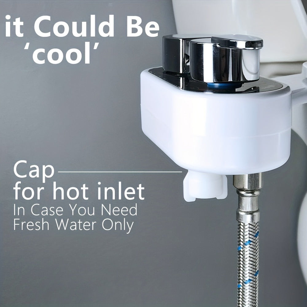 Bidet Attachment Hot and Cold Water, Dual Nozzle Non-Electric Toilet Seat Bidet, Rear & Feminine Wash