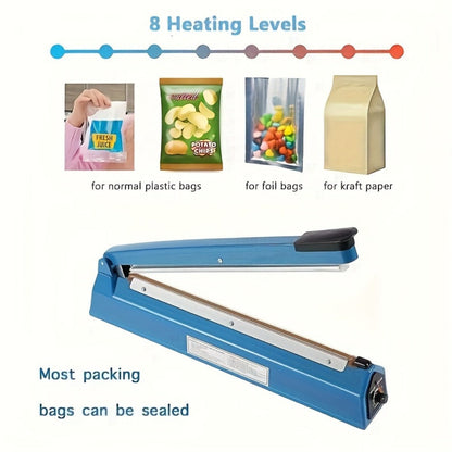 Impulse Heat Sealer 8" & 12", Adjustable Temperature Poly Bag Sealing Machine for Plastic, Mylar