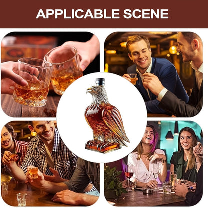 Eagle Shaped Whiskey Decanter with Wings Base, Elegant Animal Model for Home Bar Decor, Dining Table Centerpiece