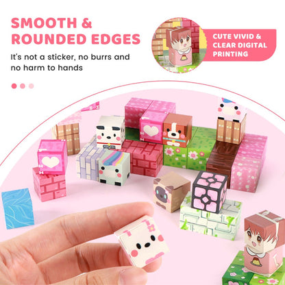 Pink Forest Park Magnetic Building Blocks 100 Piece STEM Set with the Listed Color, Size or Set Options for Everyday Use