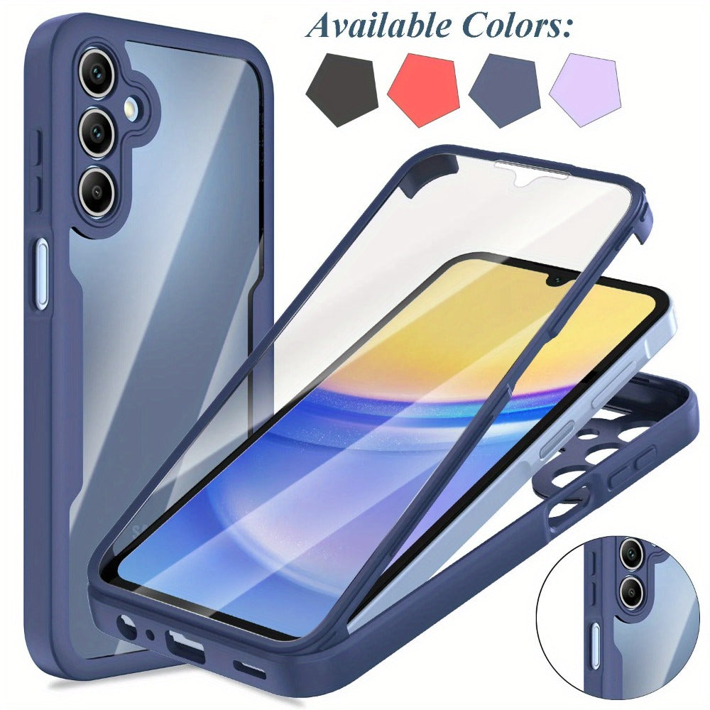 Samsung Galaxy A-Series Rugged Case with Built-In Screen Protector – Full Body Shockproof Phone Cover for Galaxy A15 A16 A17 A36 A37 A56 A57