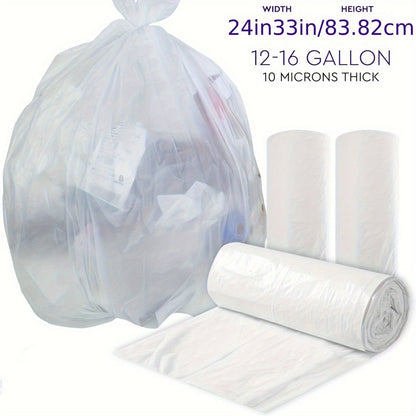 13 Gallon White Roll Garbage Bags Leak Proof Large Capacity Kitchen Trash Bags for Kitchen Living Room Bathroom Waste Bin 26 Count 62 Count