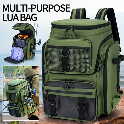 Fishing Backpack with Rod Holder 45L – Large Capacity Outdoor Tackle Bag, Waterproof Travel Shoulder Pack for Fishing Camping Hiking