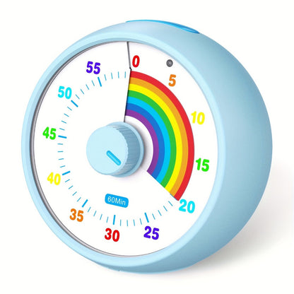 Visual Timer 60 Minute Countdown Silent Tomato Timer Rainbow Pattern for Classroom Office for Home Cooking, Dining and Outdoor Meals