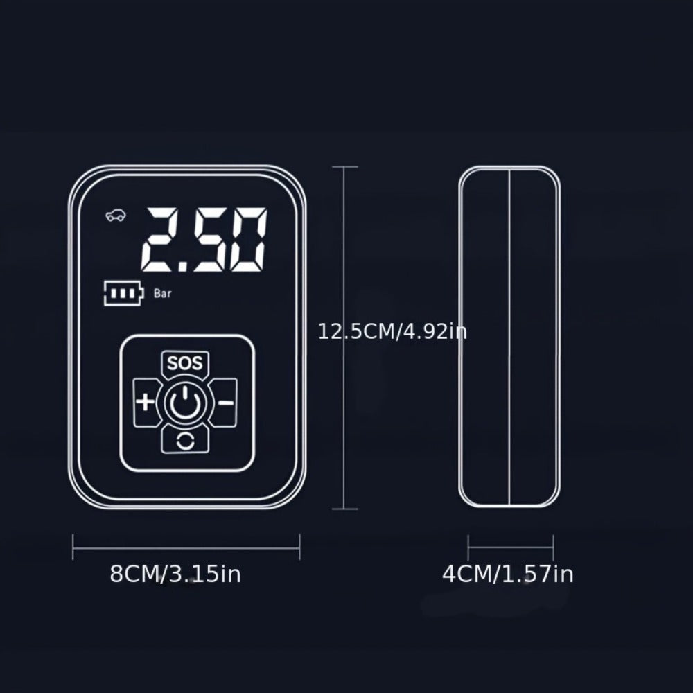 Portable Tire Inflator Air Compressor 150PSI 100W Cordless 4000mAh Digital Display 5 Modes USB-C Fast Charge for Car Motorcycle Bicycle Ball