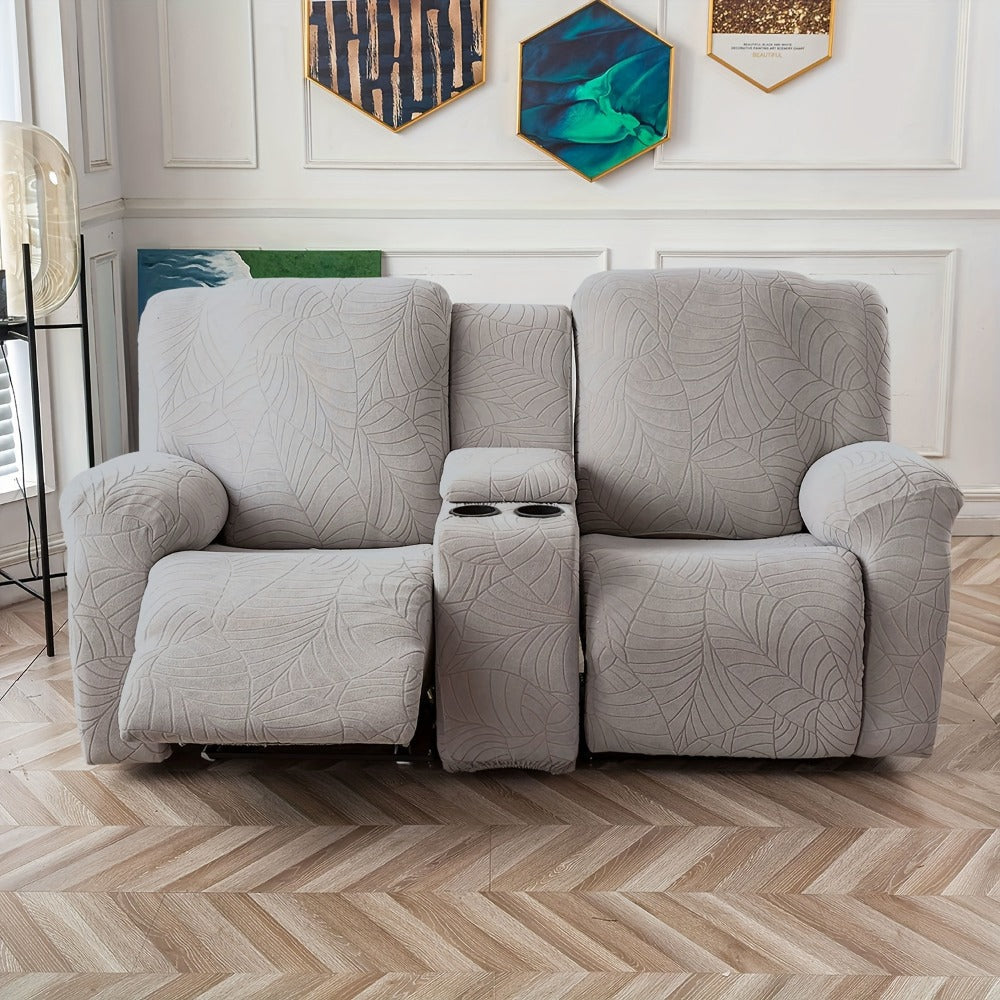Sofa Cover Big-Leaf Jacquard High-Stretch Recliner Slipcover for 1, 2 or 3 Seats and Console Loveseats
