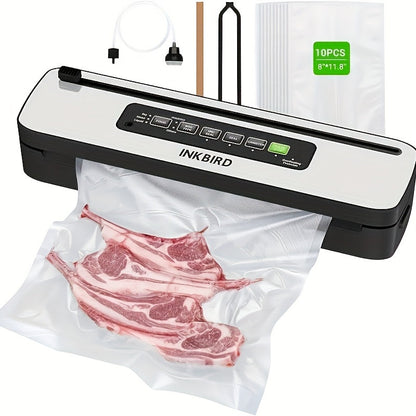 Vacuum Sealer Machine 85KPA, INKBIRD 10-in-1 Food Sealer with Bag Storage, Built-In Cutter, Moist/Dry/Pulse/Liquid/Canister Modes