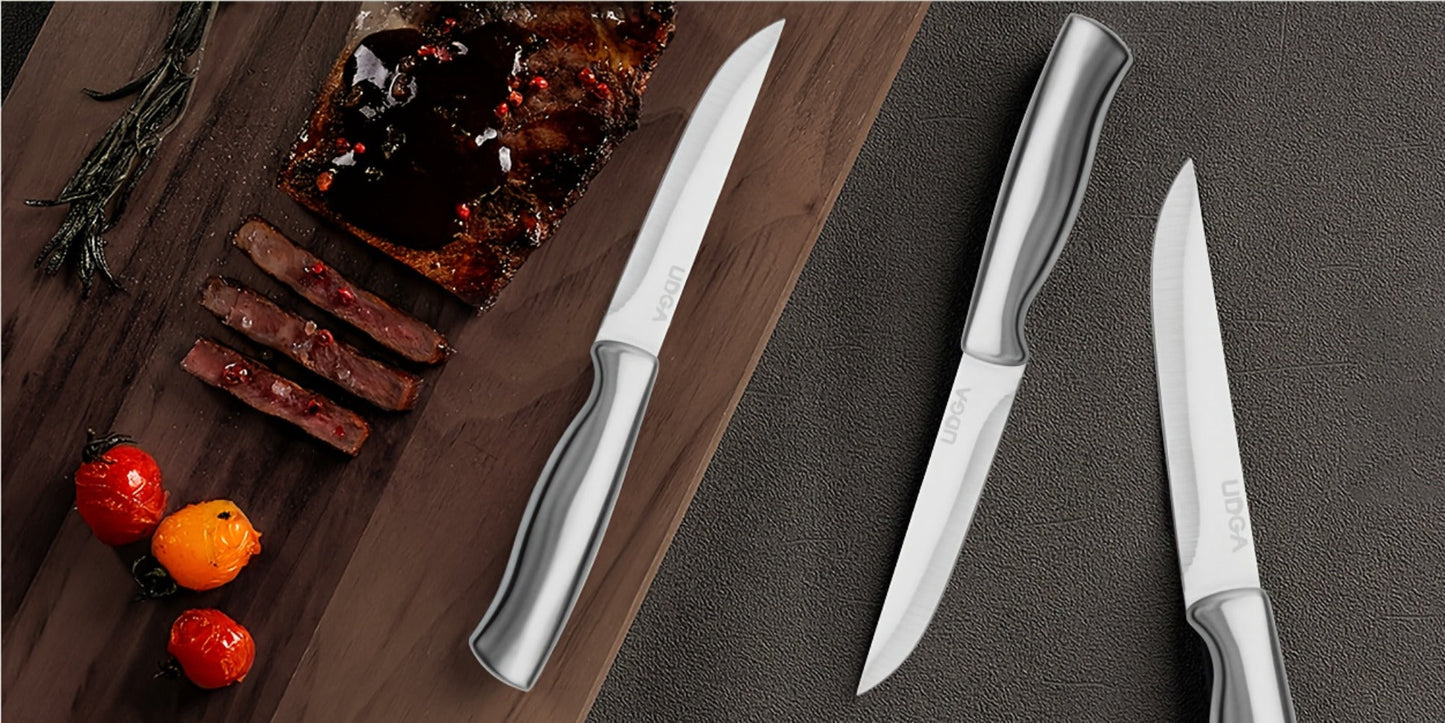 Stainless Steel Kitchen Knife Set Chef Knife Damascus Black Knife Block for Home Cooking, Dining and Outdoor Meals