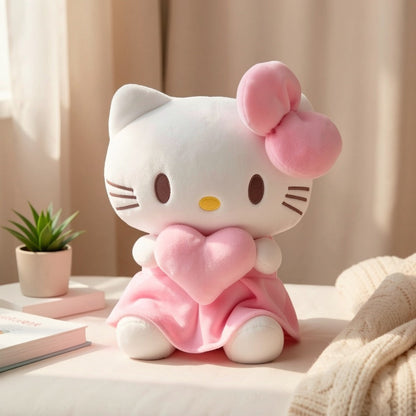 Hello Kitty Heart Plush Doll Kawaii Sanrio Stuffed Animal Cuddly Toy Gift with the Listed Color, Size or Set Options for Everyday Use