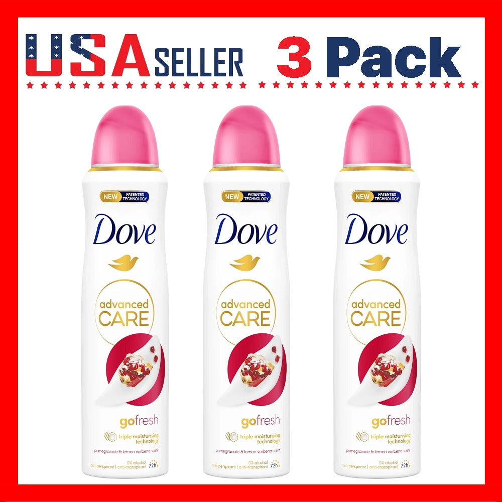 Pomegranate & Lemon Verbena Body Spray for Women Dove Go Fresh 150ml Long Lasting Freshness Quick Dry Invisible No White Marks Non-Sticky