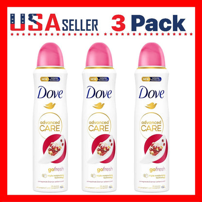 Pomegranate & Lemon Verbena Body Spray for Women Dove Go Fresh 150ml Long Lasting Freshness Quick Dry Invisible No White Marks Non-Sticky