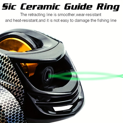 Lightweight Baitcasting Reel with Magnetic Brake System – 22LB Max Drag, Ergonomic Handle, Saltwater Freshwater Fishing Reel for Bass Trout