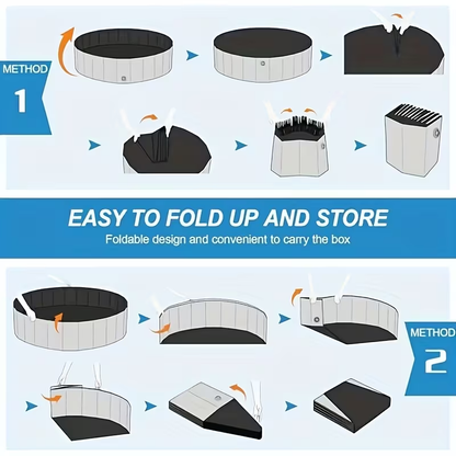 Large Dog Pool Foldable, 1mm Thick Durable Collapsible Plastic Pet Bathing Tub & Outdoor Swimming Pool for Large Dogs