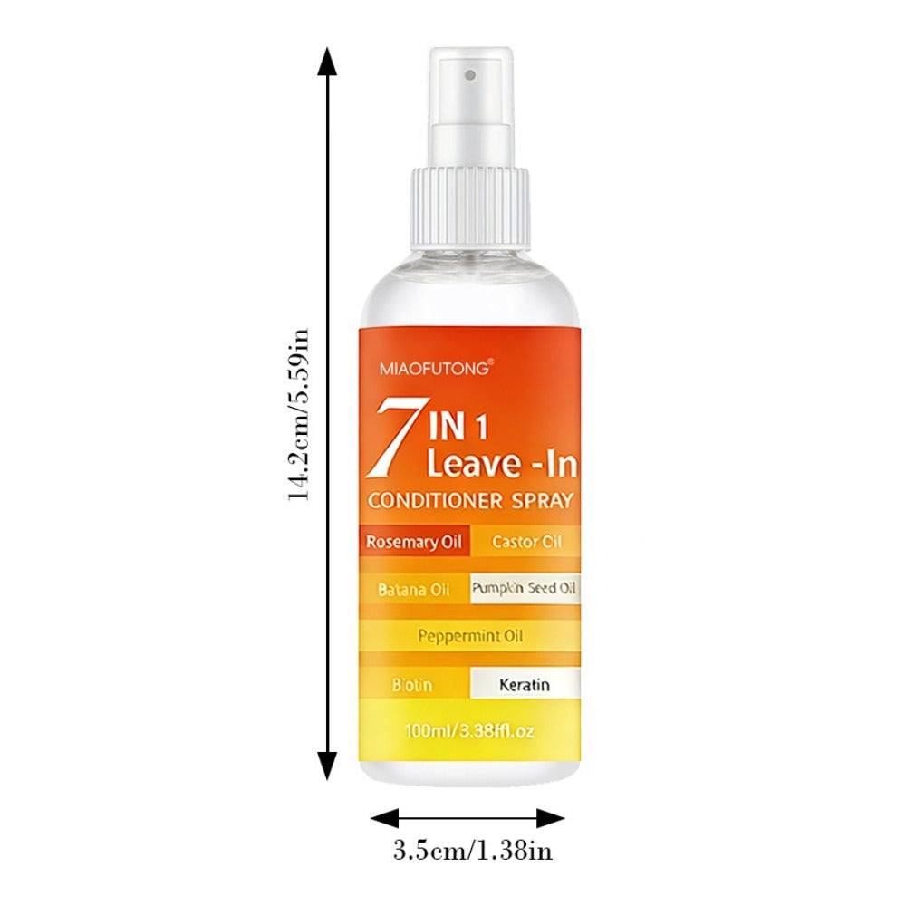 7-in-1 Leave-In Hair Essence Spray for Women - Anti Frizz Shine Boost Heat Protection Deep for Bath Time, Home Spa and Personal Care