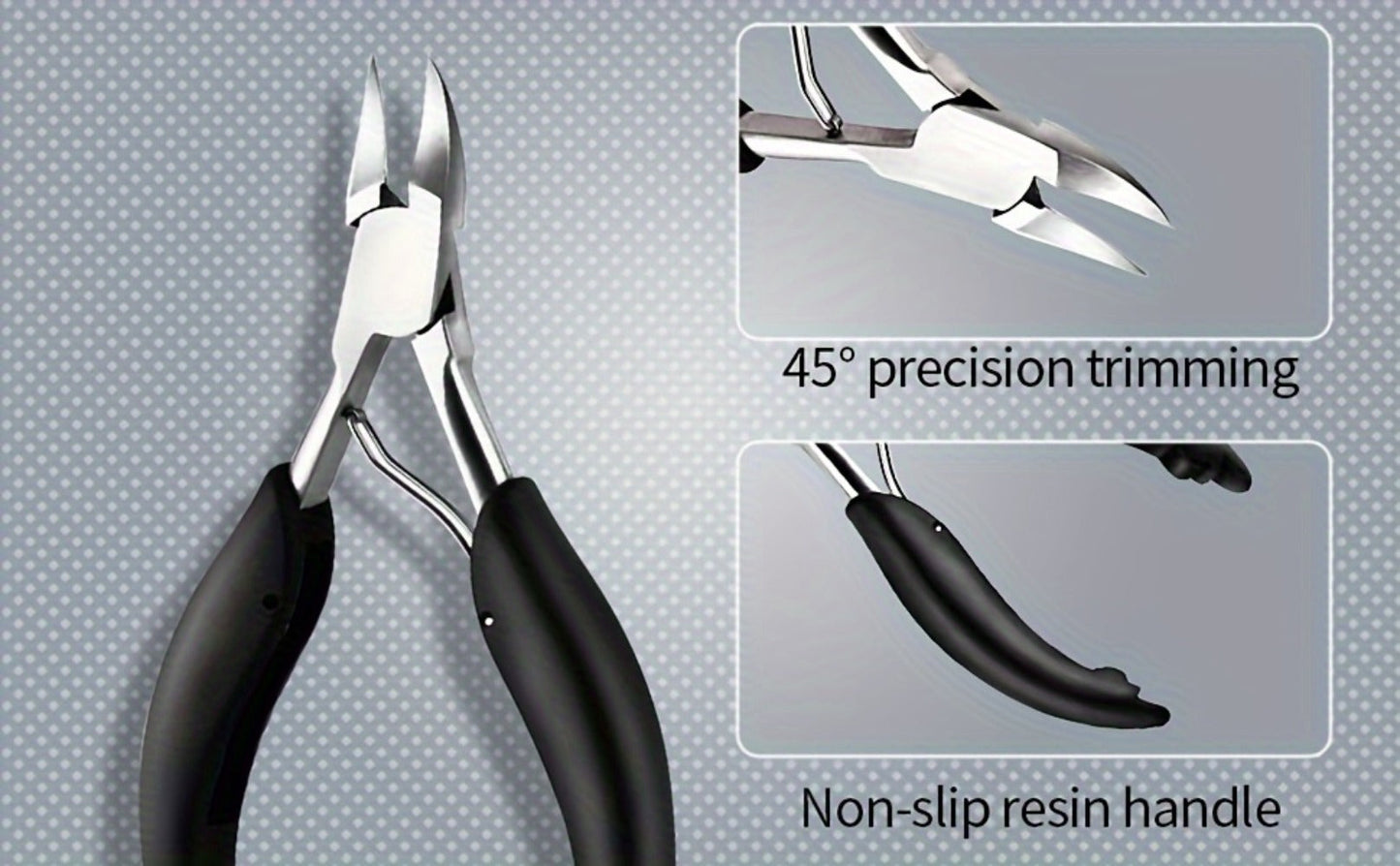 Heavy Duty Toenail Clippers Set 3 Piece for Thick Nails – Wide Jaw Stainless Steel Straight & Angled Nail Clipper with Nail File