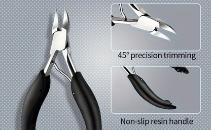 Heavy Duty Toenail Clippers Set 3 Piece for Thick Nails – Wide Jaw Stainless Steel Straight & Angled Nail Clipper with Nail File