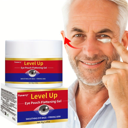 Level Up 30g Eye Cream Gel in a Wide Cosmetic Jar with Smooth Applicator-Style Container Design