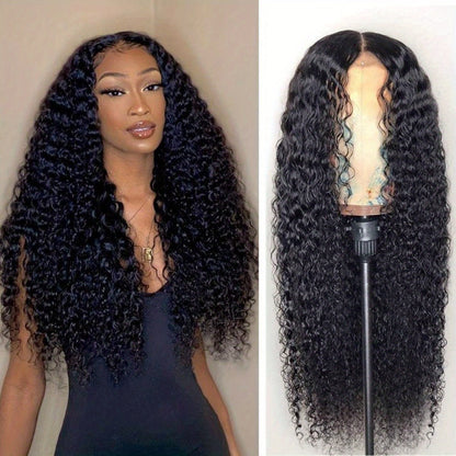 Body Wave Human-Hair 4x4 Lace Closure Wig in Black with Listed 180% Density and Five Length Options