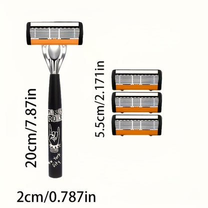 Safety Razor Kit 2 Handles 72 Double Edge Replacement Blades – Classic Wet Shaving Razor Set with Non-Slip Ergonomic Grip for Close Clean