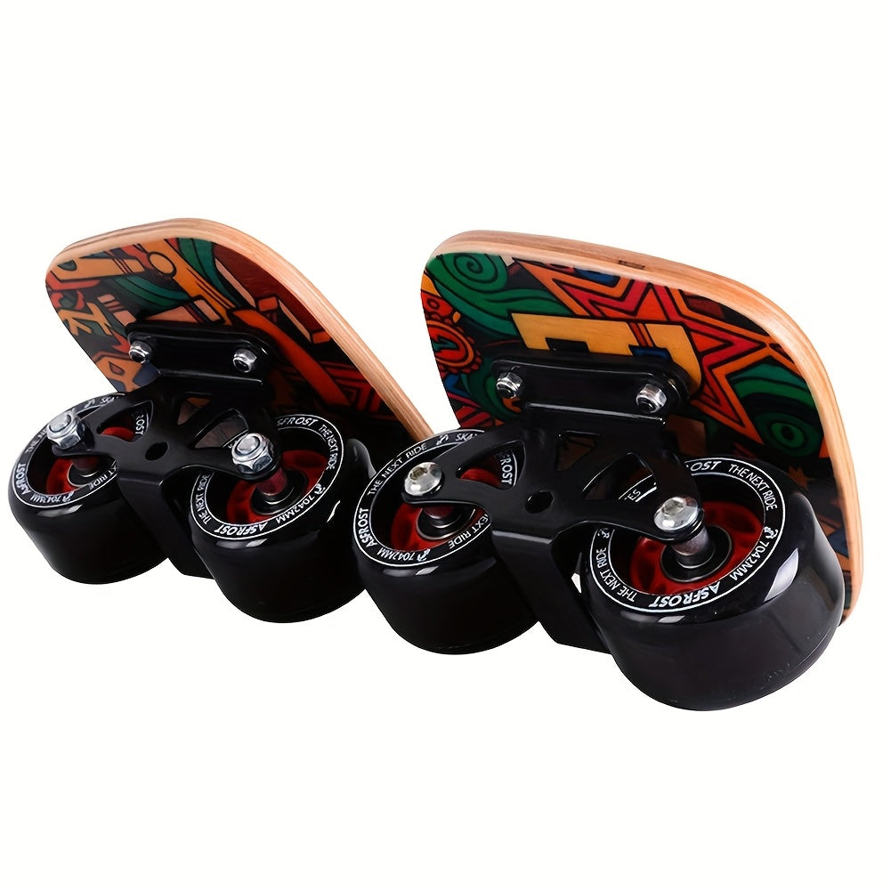 Split Drift Skateboard with PU Wheels & High-End Bearings | 7-Layer Maple Deck Anti-Slip Portable Roller Road Drift Skates Plate