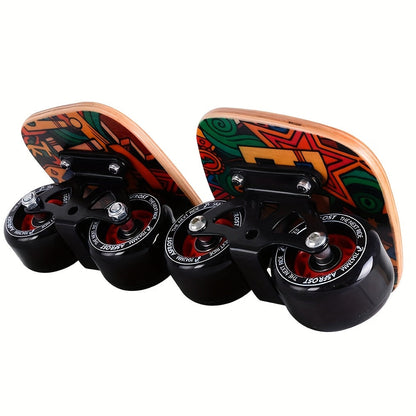 Split Drift Skateboard with PU Wheels & High-End Bearings | 7-Layer Maple Deck Anti-Slip Portable Roller Road Drift Skates Plate