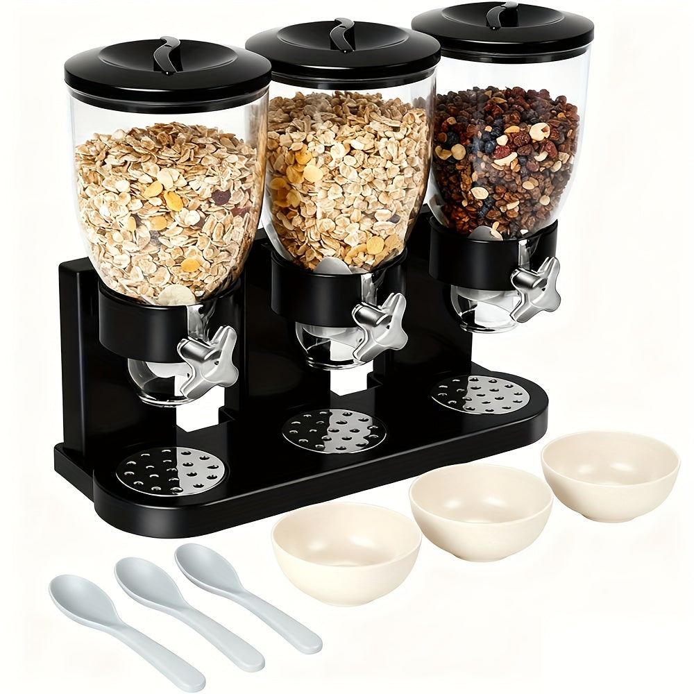 Dry Food Dispenser & Candy Organizer with Spoon Bowl Lid, Countertop Snack Container for Pantry Kitchen 17.5 Oz