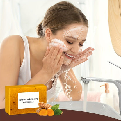Kojic Acid Soap Bar 24-Pack Handmade – Lemon Turmeric Cold Process Bar Soap with Ginger Extract & Exfoliating Granules