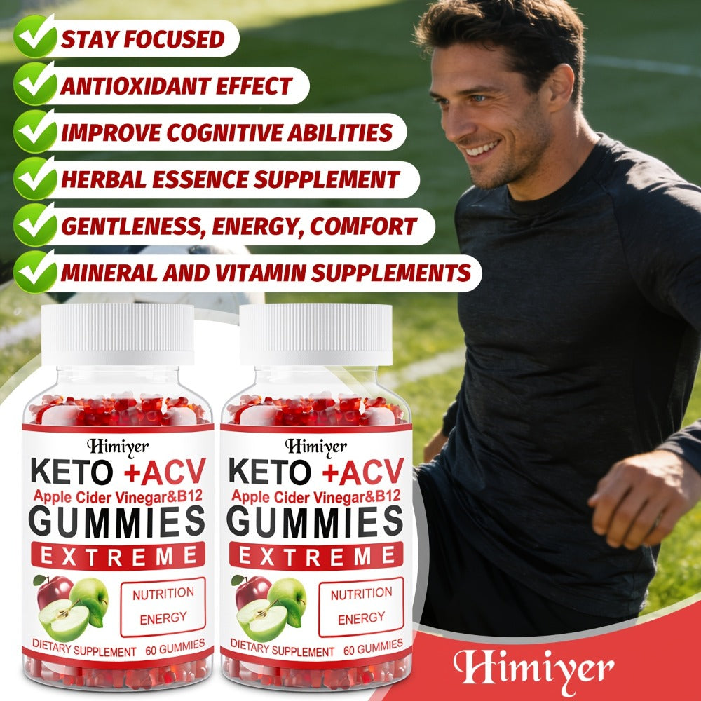 Apple Cider Vinegar Gummies with Pomegranate, Beet Juice & Vitamin B12, Keto ACV Gummies for Weight Management