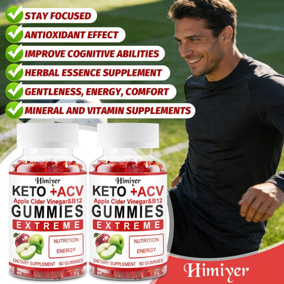 Apple Cider Vinegar Gummies with Pomegranate, Beet Juice & Vitamin B12, Keto ACV Gummies for Weight Management