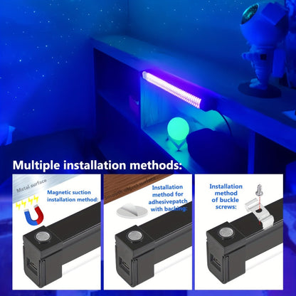 UV Black Light Strip USB LED, 32cm / 12.6ft Portable Magnetic Black Light Tube for Halloween Party