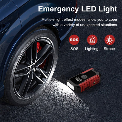 5-in-1 Jump Starter 5000A Peak – 10000mAh Power Bank, 150PSI Air Inflator, Type-C & LED Emergency Light for 12V Gas & Diesel Engines