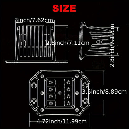 LED Pods 5 Inch 40W Flush Mount Off Road Work Lights – 2 Pack 12V 24V Spot Flood Combo Driving Lights for Truck SUV ATV Jeep 4x4 Pickup
