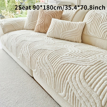 Sofa Cover Shu Velveteen Vintage-Style Panels with Textured Finish for 2 to Large 4-Seater Sofas