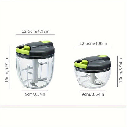 Vegetable Chopper with 3/5 Blades, Multifunctional Onion Chopper, Food Dicer & Salad Cutter with Container