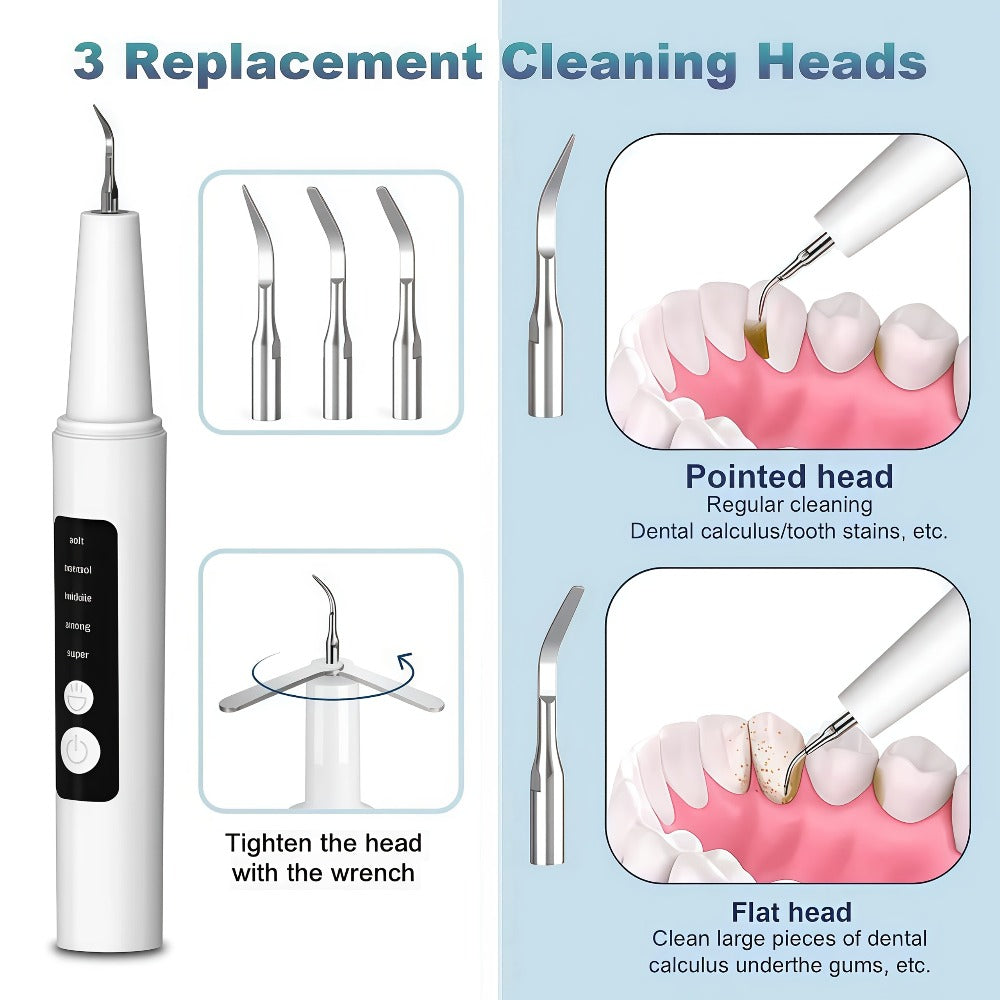 Electric Toothbrush Kit with LED Light & 5-Mode Adjustment, 3 Brush Head Accessories, Deep Cleaning Oral Care Set for Home Use