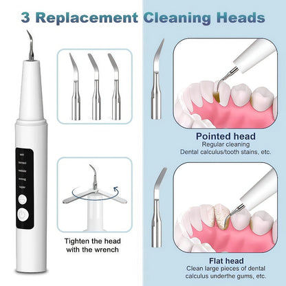 Electric Toothbrush Kit with LED Light & 5-Mode Adjustment, 3 Brush Head Accessories, Deep Cleaning Oral Care Set for Home Use
