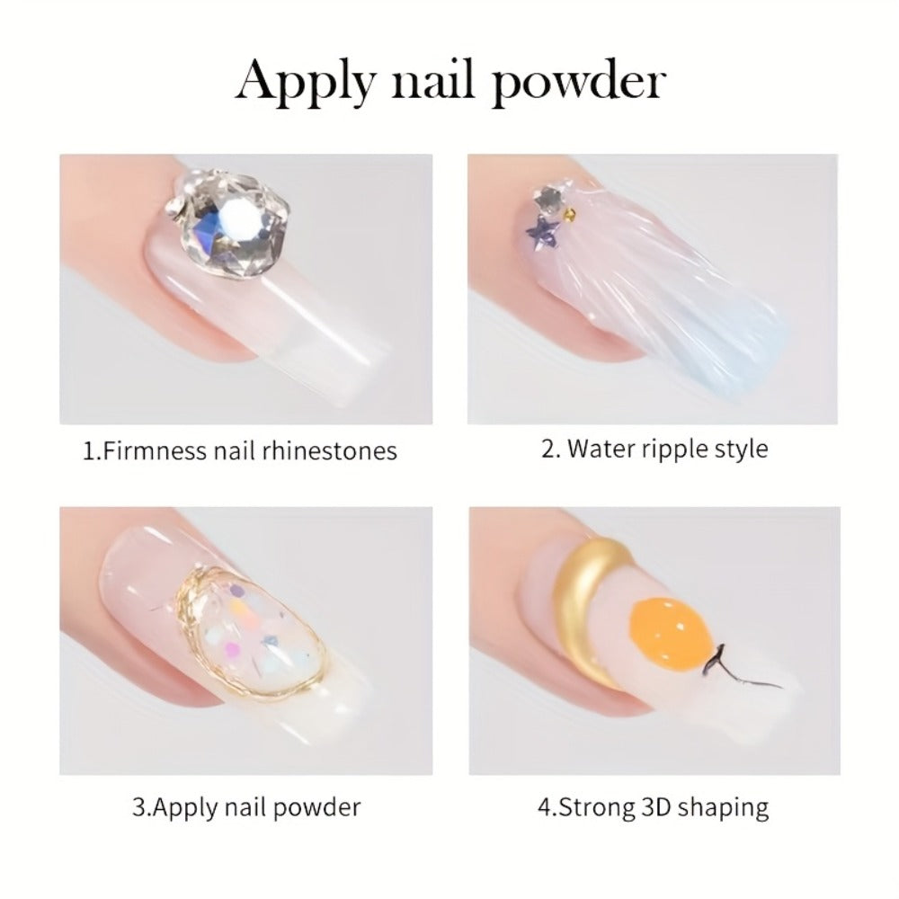 Rhinestone Glue Gel 2pcs Strong Bond 1.01oz Each – Professional Nail Charm Adhesive for 3D Gems, Crystals & Bling Decorations