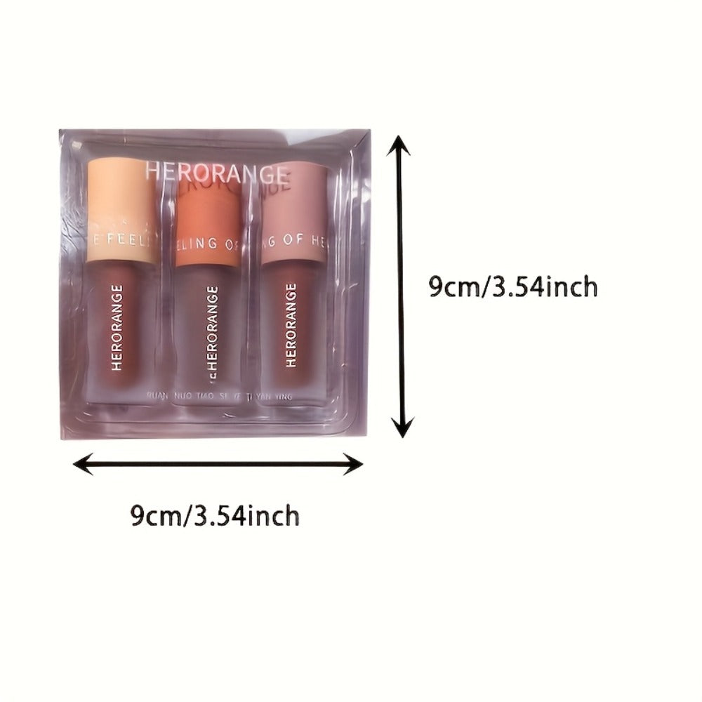 Velvet Matte Liquid Lipstick Set 6PCS 2-in-1 Lip Glaze and Eyeshadow – Chocolate Nude Brown, for Makeup, Travel and Everyday Vanity Use
