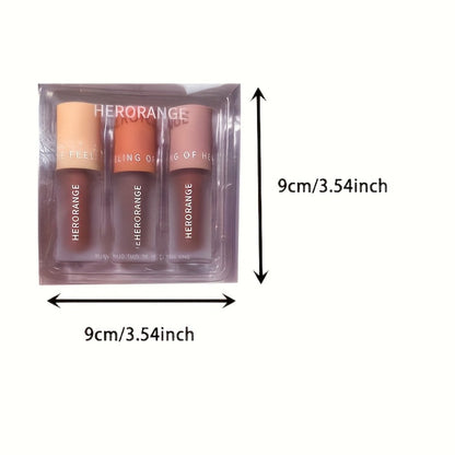 Velvet Matte Liquid Lipstick Set 6PCS 2-in-1 Lip Glaze and Eyeshadow – Chocolate Nude Brown, for Makeup, Travel and Everyday Vanity Use