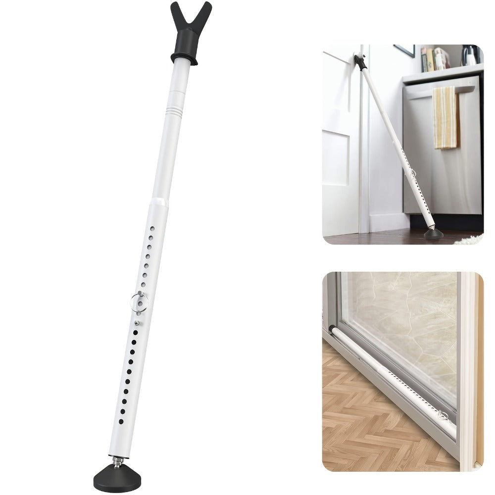 Door Security Bar Adjustable 28-45 Inch, Door Barricade Bar with Anti-Slip Base, Fits Standard & Sliding Doors