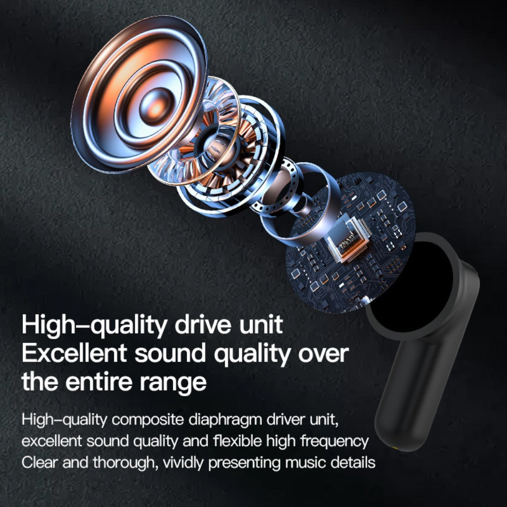 Touchscreen ANC Wireless Earbuds Full-Color Display, Noise Cancelling In-Ear with Charging Case for Sports Gaming Business