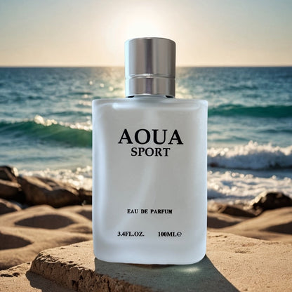AOUA Black Acqua Aquatic Cologne for Men Eau de Parfum 3.4oz 100ml Fresh Lime Neroli Jasmine EDP Spray 1pc or 2pcs Set Gift for Him