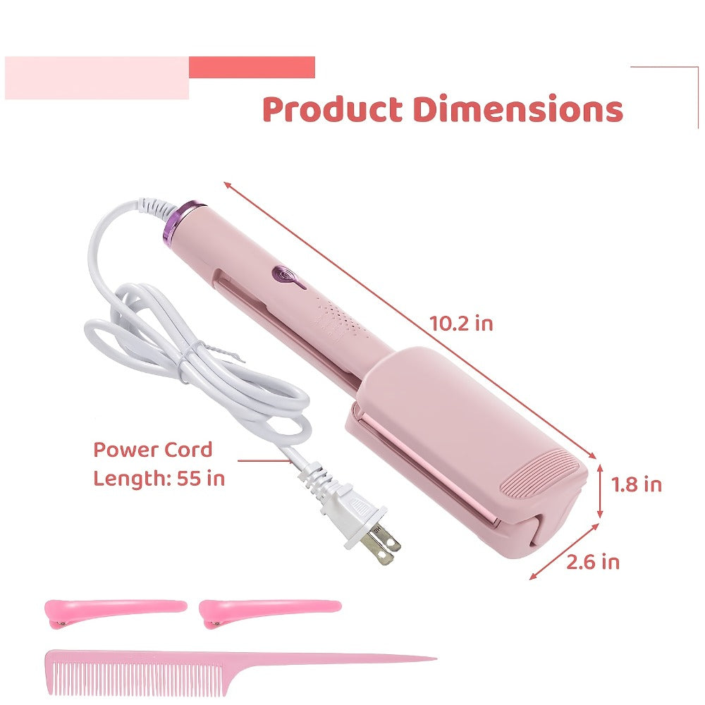 Hair Curling Iron 1.25 Inch - Beach Wave Curling Wand with Dual Voltage, Deep Wave Barrel, Anti-Frizz Ceramic Coating