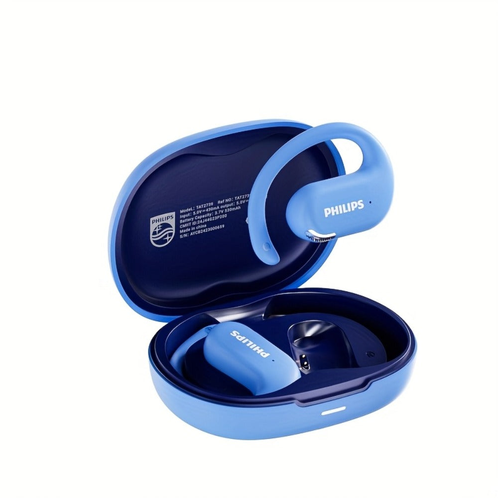 Philips TAT2739 Open-Ear Wireless Headphones AI Call Noise Reduction 360 Spatial Sound for Bedside Audio, Alarms and Room Entertainment