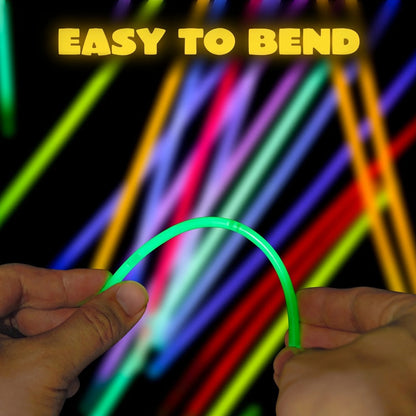 Glow Sticks Bulk 300 Pack 8 Inch Glow in the Dark Party Favors with Bracelet Connectors for Parties, Celebrations and Guest Favors
