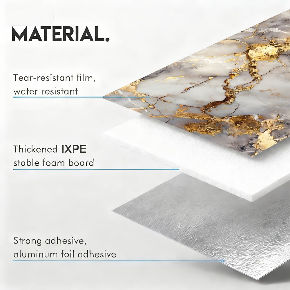 Peel and Stick Wall Tiles 50/100pcs PVC Marble Self Adhesive Vinyl Tile Stickers for Bathroom Kitchen Living Room